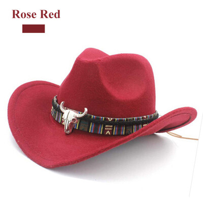 

2018New Ethnic Style Western Cowboy Hat Womens Wool Hat Jazz Hat Western Cowboy Hat