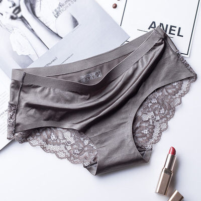 

Women Lace Sexy Panties Luxury Seamless Plus Size Solid Color Underwear Low Waist Female Slim Briefs
