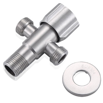 

G12 Three-Way Angle Valve Stainless Steel Water Sink Bathroom Toilet Kitchen Water Heater Hot&Cold Water Stop Valve Shower Ar