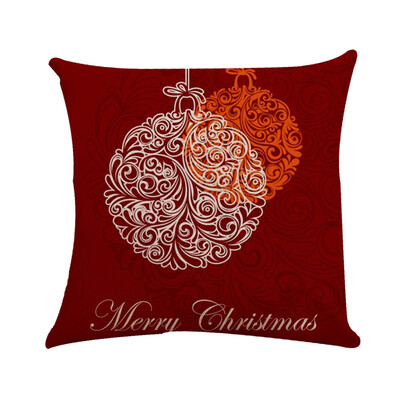 

Tailored Happy Christmas Pillow Cases Linen Sofa Cushion Cover Home Decor Pillow Case