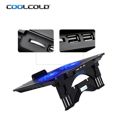 

COOLCOLD K24 Laptop Cooler Ultra-Thin Portable Adjustable Folding Ventilator USB 2 Cooling Fans Notebook Radiator