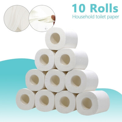 

10 Rolls Soft Toilet Roll Paper 3 Layers Toilet Tissue Paper Loo Roll