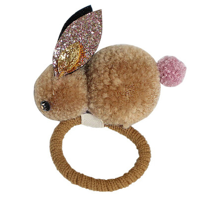 

Baby Kids Girls Hair Ribbon Headwear Hair Accessories New Brand Three-dimensional Plush Bunny Head Rope Length 8Cm&13Cm