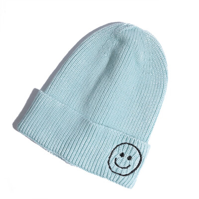

Hat female smiling face cute ladies knit hat autumn&winter Korean version of Joker new wool hat Korea earmuff head cap