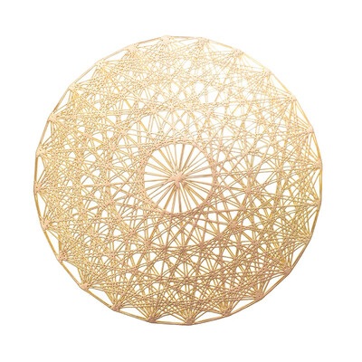 

Gobestart PVC Hollow Hot Placemat Six-Star Star Geometric Pattern Gold Home Decoration