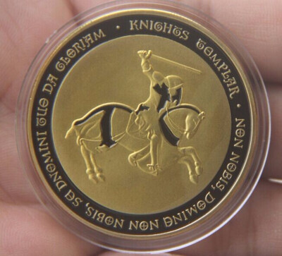 

40mm BLACK GOLD PLATED Order of the Knights Templar Souvenir Coin medal
