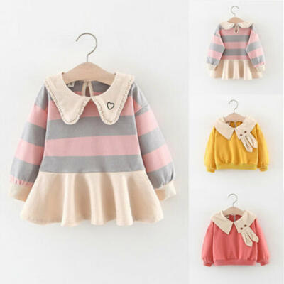 

UK Newborn Baby Girls Kids Tops Dress Skirt Autumn Winter Outfits Cotton Clothes