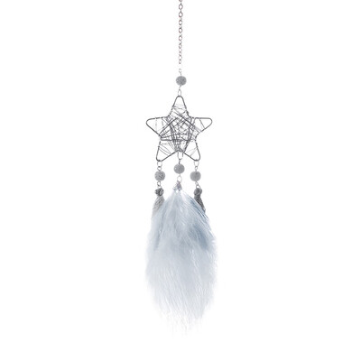 

Gobestart Hollow Star Creative  oon Feather Car Pendant Hand-Wound Car Pendant