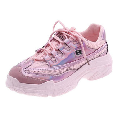 

Women Casual Shoes 2019 Autumn Mesh Women Shoes Flats Platform Lace-Up Fashion Breathable Women Sneakers Woman zapatos de mujer
