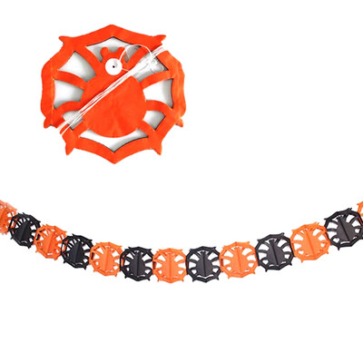 

Halloween Spider Pumpkin Scary Garland Halloween Paper Haunted House Prop Christmas Paper Garland Tree House Party Decorations