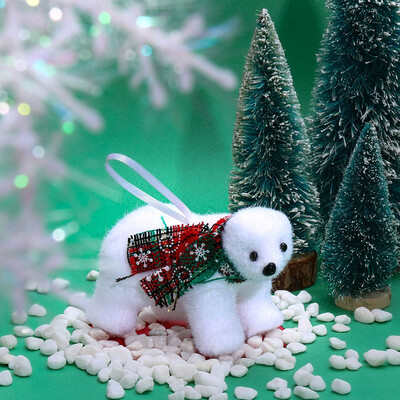 

JPGIF 1 Pcs Xmas Tree Pendant White Cute Bear Deer Foam Kids Gift Home