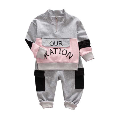 

Autumn Spring Infant Clothing For Baby Boys Clothes Set Baby Boys Letters Print Patchwork Sweatshirt TopsPant Costume Suit