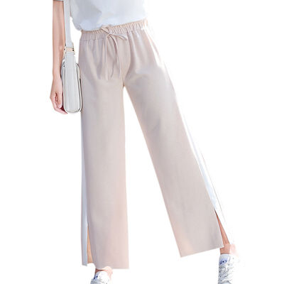 

Women New Style Casual Concise All-match Loose Long Style Color-blocked Pants