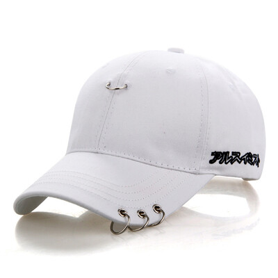 

Snapback Hats Fashion Iron Ring Hats Adjustable Baseball Cap for Women Men