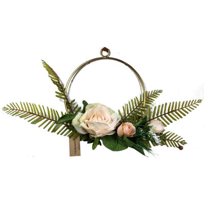 

Metal Garland Wrought Artificial Flowers Wreaths Wall Hanging Decoration For Wedding Home Part Rose Flower
