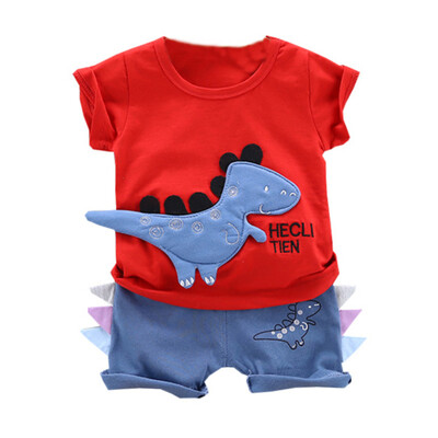 

Dinosaur Baby Boys Clothes set Short Sleeve Print T-shirtCartoon Shorts Children Casual Outfits Kids Clothes Sets