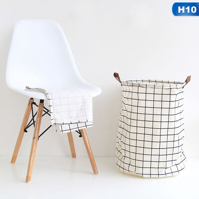 

UK Useful Baby Kids Toy Canvas Laundry Basket Storage Bag Leather HandleH01