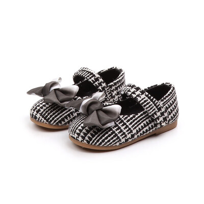 

Kids Girls Shoes Spring Plaid Pattern Princess Shoes For Girl Childrens Flats Shoes 1-35Y