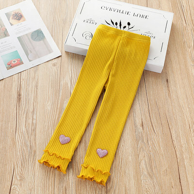 

2019 Kids Leggings Autumn Girls Leggings Children Cute Stretchy Warm Heart-shaped print Trousers Bottoms Candy Girls Pants 25