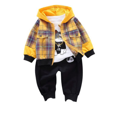 

Spring Autumn Casual Baby Boy Cartoon Printing Long Sleeve Top And Trousers Kids Two-piece Outfit Sets