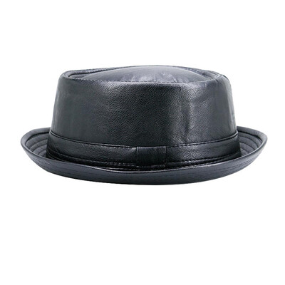 

Mans Pork Pie Hat Gentleman Upturn Short Brim Flat Top Pork pie Cap Vogue Charm