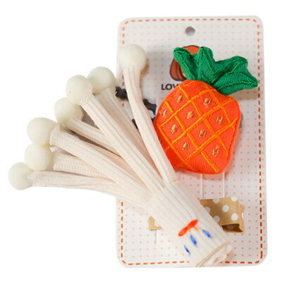 

Baby Girls Hair Clips Cute Cartoon Vegetable Fruit Shape Hair Pin Rope Ponytail Set Toddler Children Princess Hair Accessories