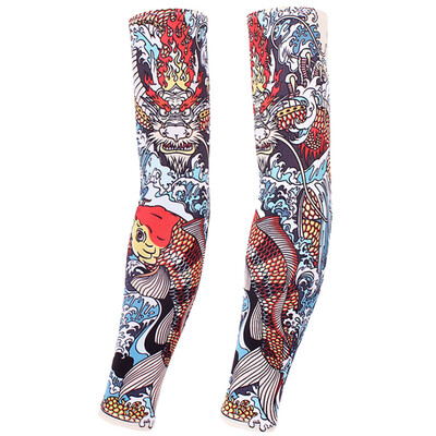 

〖Follure〗A Pair Sunscreen Temporary Tattoo Sleeves Body Art Arm Stockings Slip
