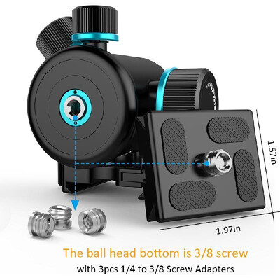 

Andoer TB81X Tripod Ball Head 360 Degree Rotating Panoramic Ballhead for Tripod Monopod Slider DSLR Camera with 3Pcs 14" to 38