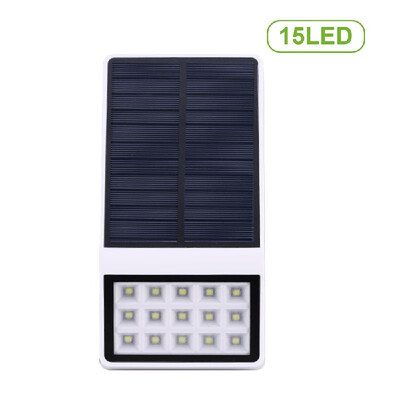 

15 LEDs Solar Wall Lamp with Light Control Function Solar Powered Light IP65 Water-resistant Outdoor Lighting for Patio Pathway Ga