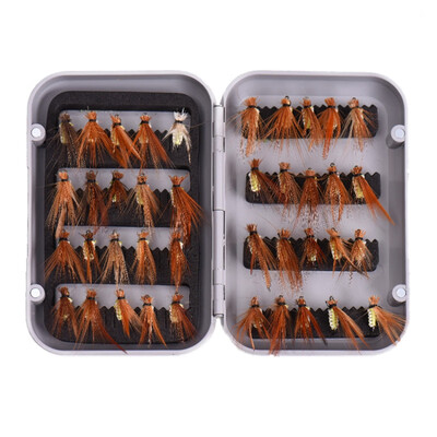 

40 boxed bionic fly hooks vivid image on fish attraction strong 4 colors optional Carbon steel hooks outdoor fishing bait
