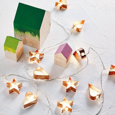 

2018 Nordic style rose gold light string lantern string Homefestivalweddingparty decoration Iron decor lights