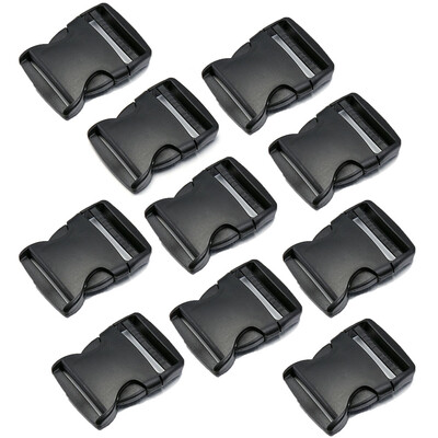 

Quick Side Release Buckle Clips - 25mm - Black Plastic - 10pcs Backpack Bag Clip