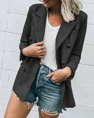 

Womens Slim OL Suit Casual Button Blazer Ladies Outwear Long Sleeve Coat Jacket