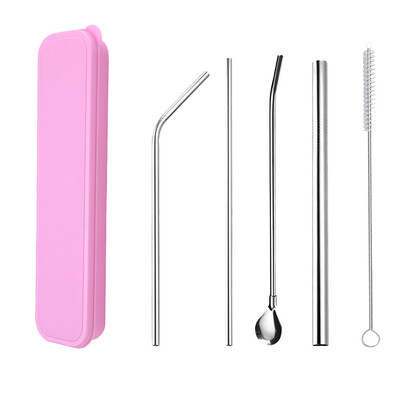 

Toponeto Long Stainless Steel Metal Drinking Straws With Cleaning Brushes Set Recycle