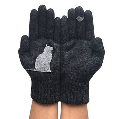 

Cashmere Knitted Gloves Women Men Kids Thick Warm Winter Full Finger Mittens Female Stretch Crochet Solid Wool Screen guantes