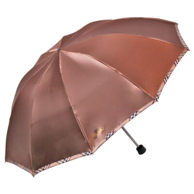 

Heaven umbrella increased reinforcement satin black vinyl lattice bag edge UV protection three steel bar steel large business clear sunny camel 33196E