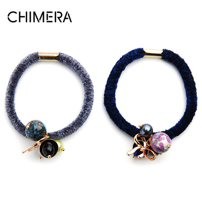 

Химера (CHIMERA) ювелирного изделия волос аффективного узел волос кольцо голова Shengpi два набора ребер синих