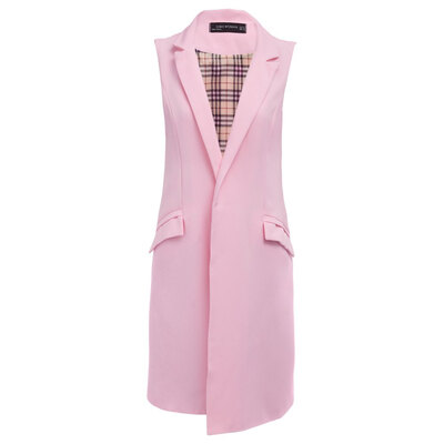 

Sleeveless Blazer Vest 2017 Spring Autumn Long Vest Waistcoat Female Women Outwear Longline Jacket Pocket Coat Black