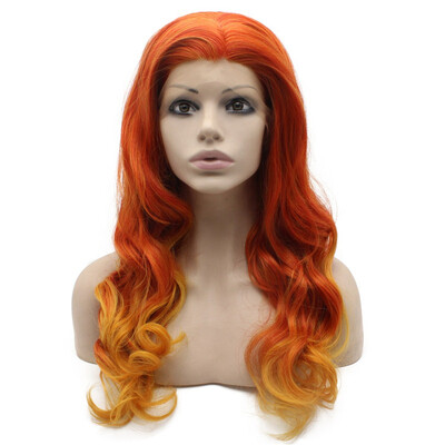 

Long Wavy Hand Tied Lace Front Two Tone Cosplay Party Wig