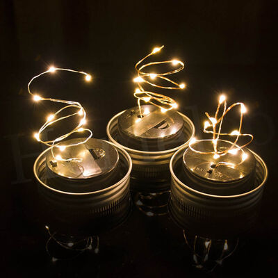 

1 Pack LED Fairy Light Solar Mason Jar Lid Light Color Changing Yard Room Decor Christmas decorations