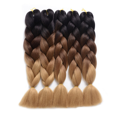 

Synthetic Braiding Hair Extensions Kanekalon Hair Ombre Twist Braiding Hair High Temperature Hair Extensions 5PcsLot 100gPc 24"