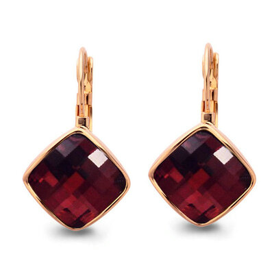

yoursfs ® 18k rose позолоченные красочные клип серьги использовать красный кристалл модные украшения в австрии