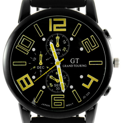 

Men Woman Analog Rubber Stainless Steel Hours Quartz Touring Sport Watch