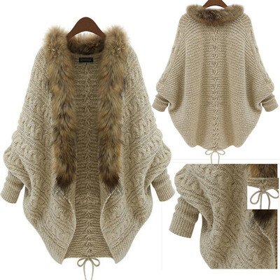

Newest Women Knitted Cardigan Bat Sleeves Coat Sweater Coat Womens Clothing