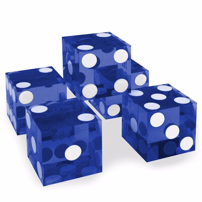 

Outdoor Set of 5 Grade AAA 19mm Casino Transparent Dice with Razor Edges