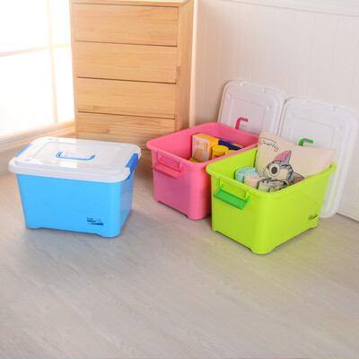 

East well East well plastic storage box finishing box thickening environmental protection storage box 3 Pack finishing box mixed color 35L