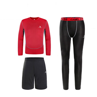 

Camel (CAMEL) Camel спорт и фитнес спортивный костюм мужской тренировки быстросохнущие колготок носить трех частей черный XL A7S2U8140