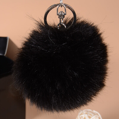 

Antarctic nanJiren car pendant jewelry rex rabbit fur ball car key ring pendant black