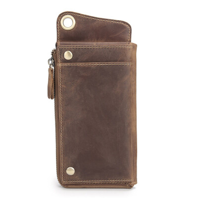 

DALFR Genuine Leather Wallet Men Vintage Clutch Bag Cowhide Card Holder Wallet Coin Purse Male Long Wallets Bags for Men 2017
