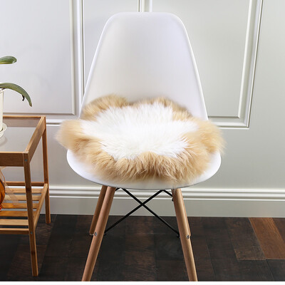 

Sheepskin fur rug for home decoration one pelt sheep skin rug for living room bedroom 45*45 cm flower shaped orange fur mat